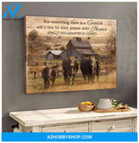 Ecclesiastes 3:1-8 Cow Farm Premium Canvas Wall Art, Wall Decor Visual Art