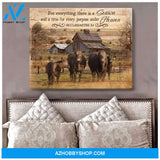 Ecclesiastes 3:1-8 Cow Farm Premium Canvas Wall Art, Wall Decor Visual Art