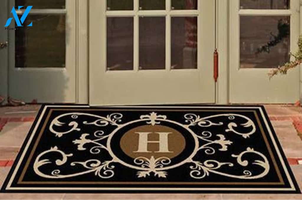 Edinburgh Estate Doormat Monogrammed Black & Suede