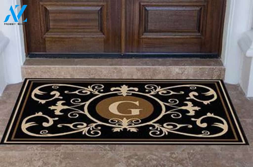 Edinburgh Estate Doormat Monogrammed Black & Suede