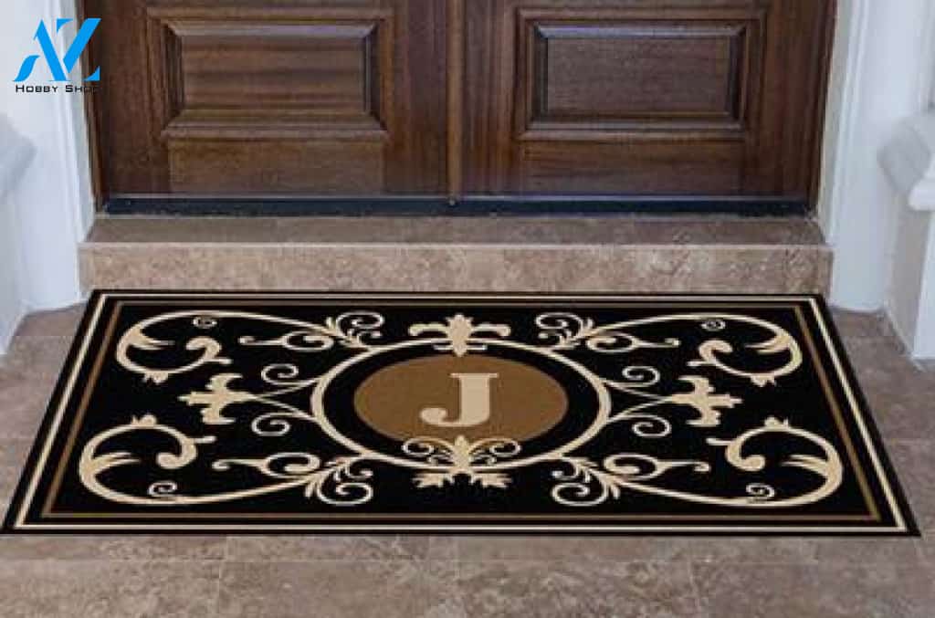 Edinburgh Estate Doormat Monogrammed Black & Suede