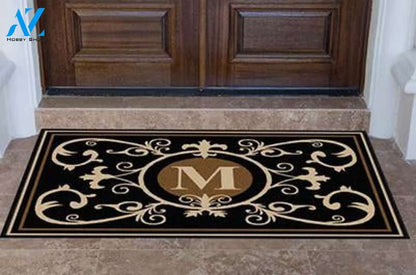 Edinburgh Estate Doormat Monogrammed Black & Suede