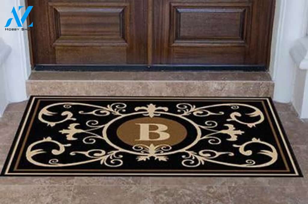 Edinburgh Estate Doormat Monogrammed Black & Suede