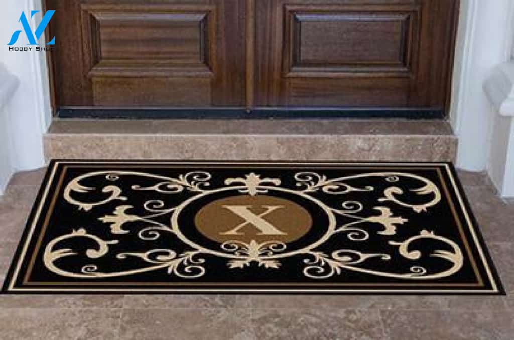 Edinburgh Estate Doormat Monogrammed Black & Suede