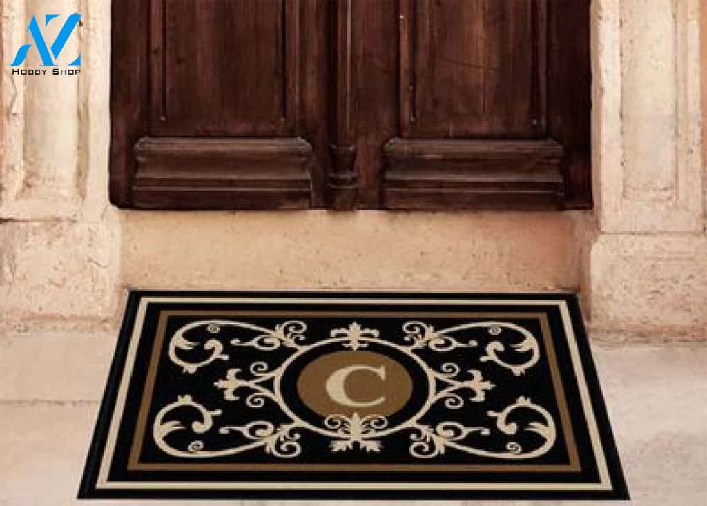 Edinburgh Estate Doormat Monogrammed Black & Suede