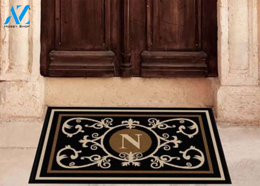 Edinburgh Estate Doormat Monogrammed Black & Suede