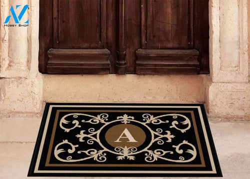 Edinburgh Estate Doormat Monogrammed Black & Suede