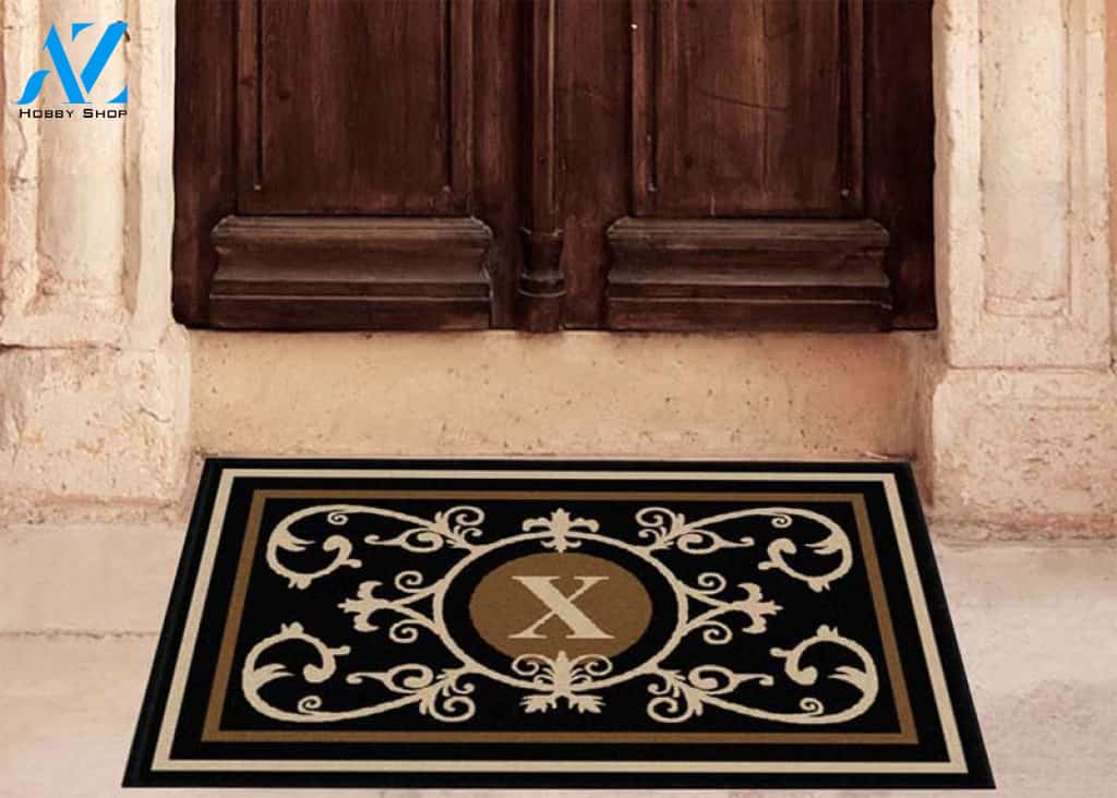 Edinburgh Estate Doormat Monogrammed Black & Suede