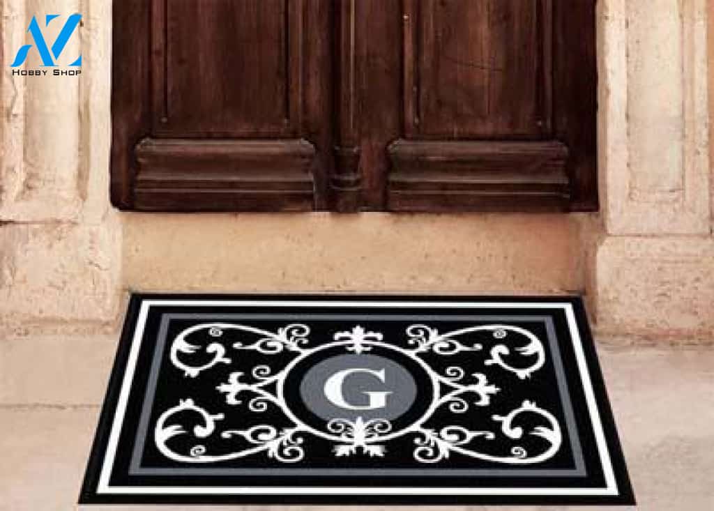 Edinburgh Estate Doormat Monogrammed Black & White