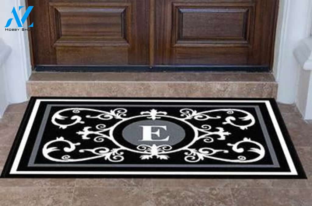 Edinburgh Estate Doormat Monogrammed Black & White