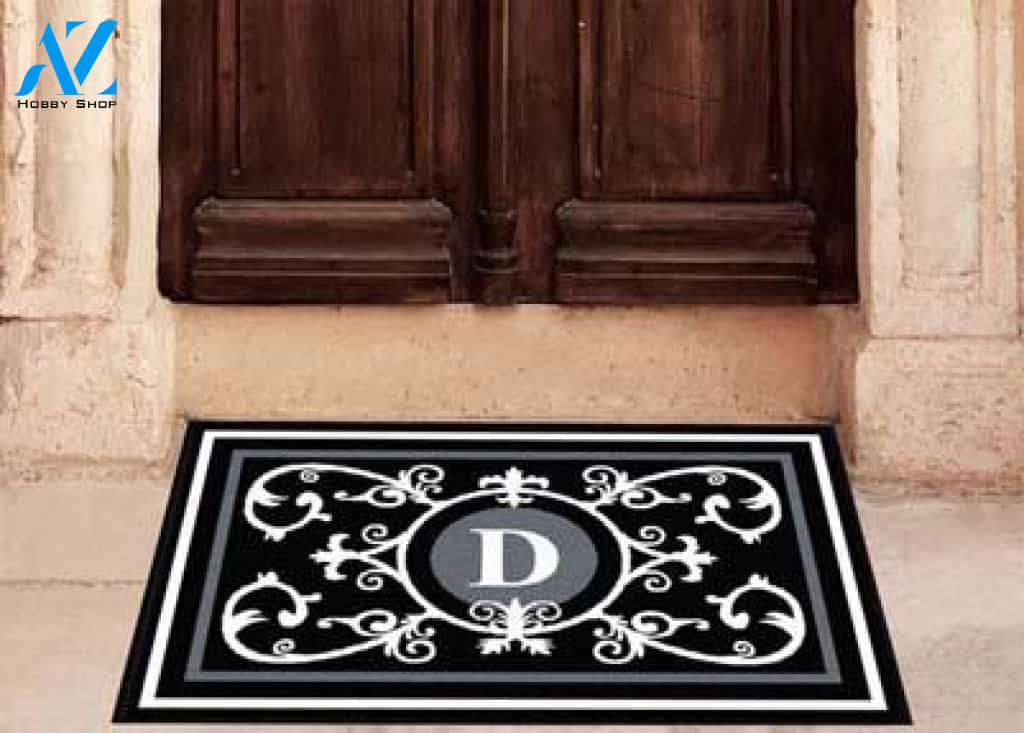 Edinburgh Estate Doormat Monogrammed Black & White
