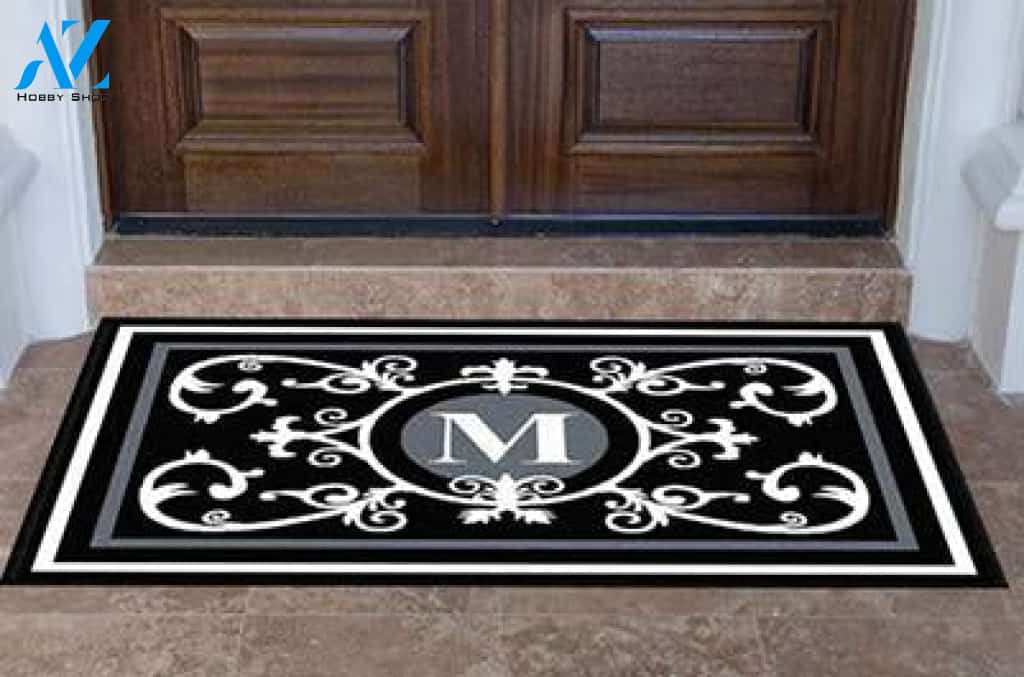 Edinburgh Estate Doormat Monogrammed Black & White