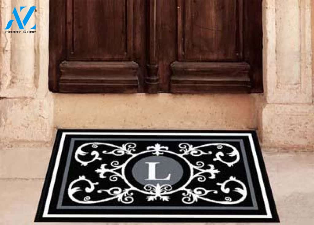 Edinburgh Estate Doormat Monogrammed Black & White