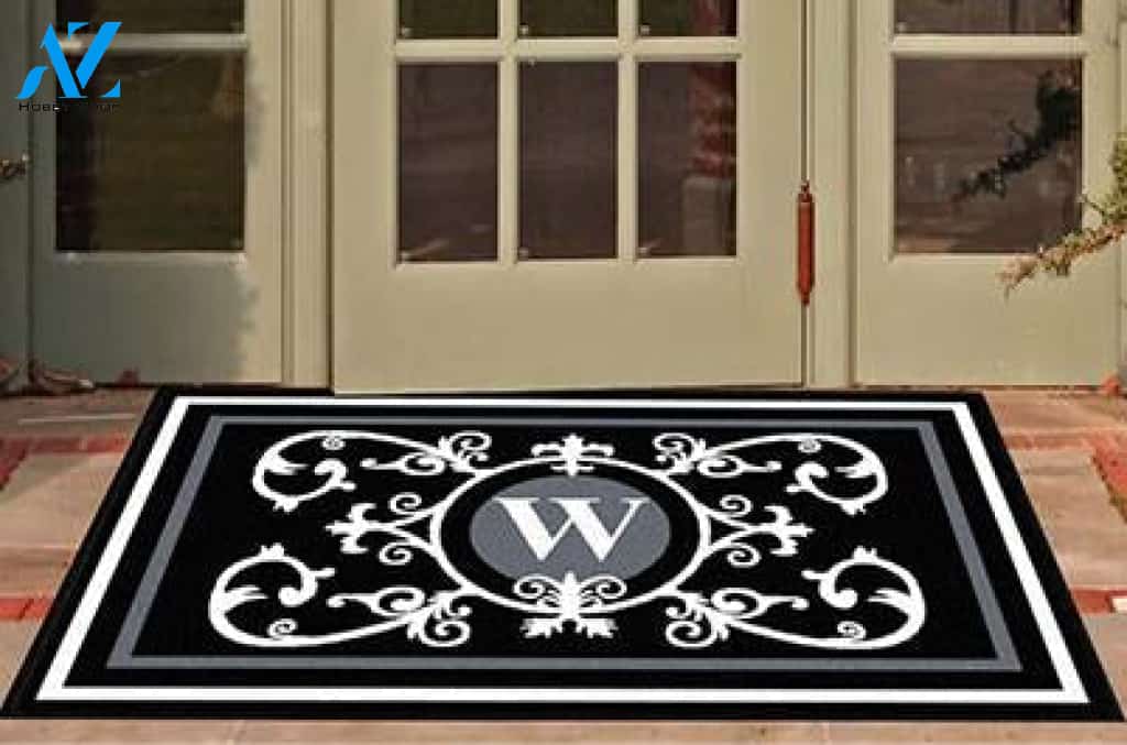 Edinburgh Estate Doormat Monogrammed Black & White