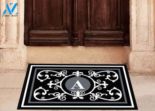 Edinburgh Estate Doormat Monogrammed Black & White