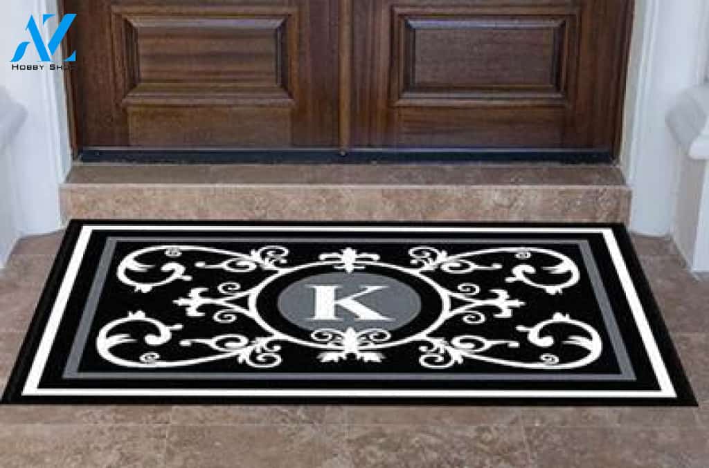 Edinburgh Estate Doormat Monogrammed Black & White
