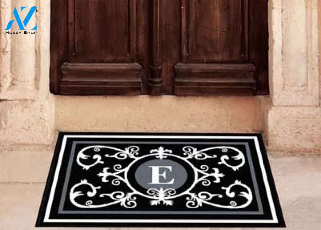 Edinburgh Estate Doormat Monogrammed Black & White
