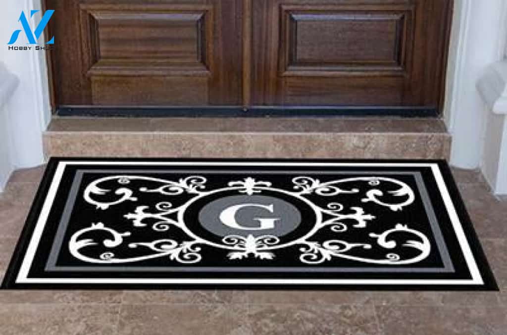 Edinburgh Estate Doormat Monogrammed Black & White