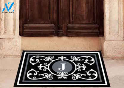 Edinburgh Estate Doormat Monogrammed Black & White