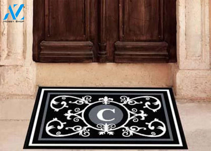 Edinburgh Estate Doormat Monogrammed Black & White