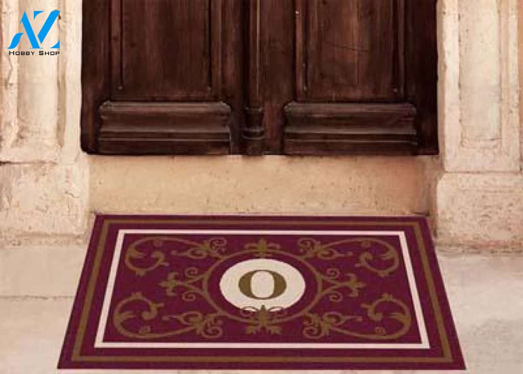 Edinburgh Estate Doormat Monogrammed Burgundy