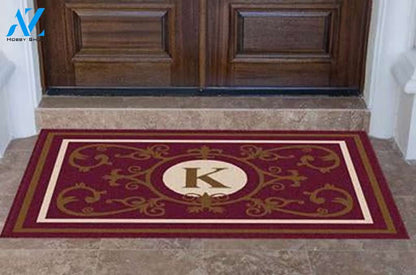 Edinburgh Estate Doormat Monogrammed Burgundy