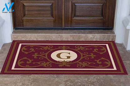 Edinburgh Estate Doormat Monogrammed Burgundy