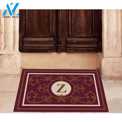 Edinburgh Estate Doormat Monogrammed Burgundy