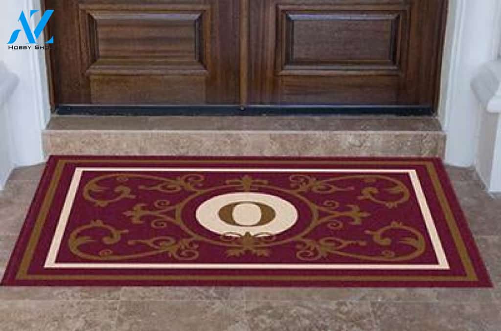 Edinburgh Estate Doormat Monogrammed Burgundy