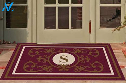 Edinburgh Estate Doormat Monogrammed Burgundy