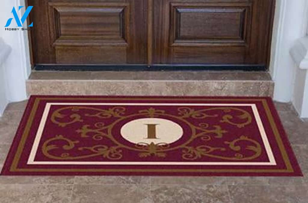 Edinburgh Estate Doormat Monogrammed Burgundy