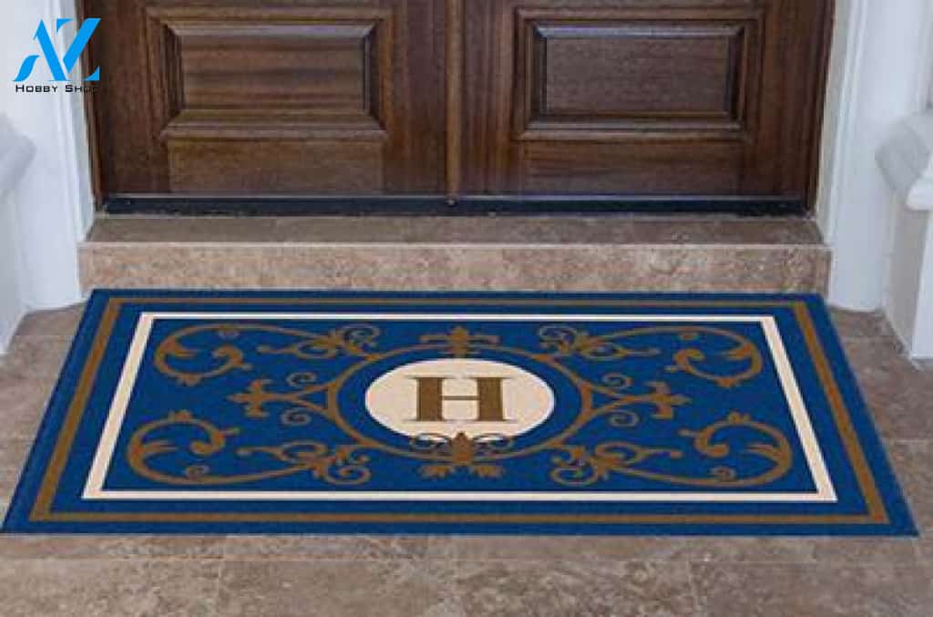 Edinburgh Estate Doormat Monogrammed Navy