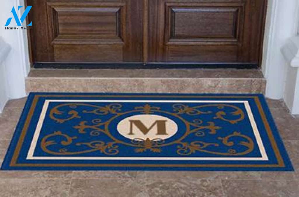 Edinburgh Estate Doormat Monogrammed Navy