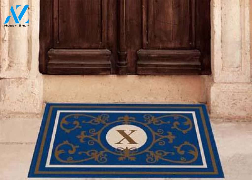 Edinburgh Estate Doormat Monogrammed Navy