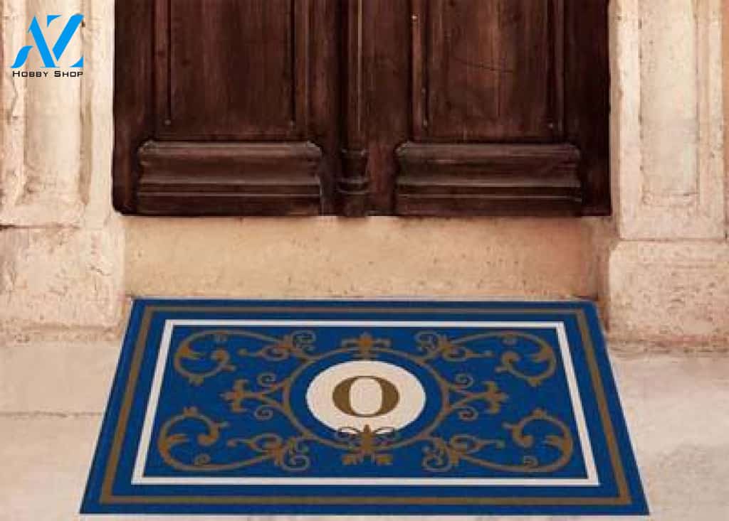 Edinburgh Estate Doormat Monogrammed Navy