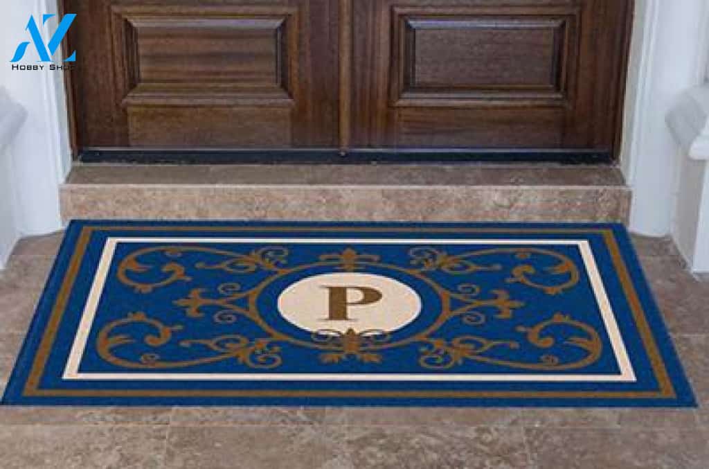 Edinburgh Estate Doormat Monogrammed Navy