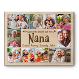 Nana Photo Collage Canvas Print, Presents For Nana, My Favorite People Call Me Nana
