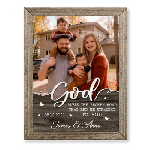 God Bless The Broken Road Canvas Print | Custom Photo Collage Gift
