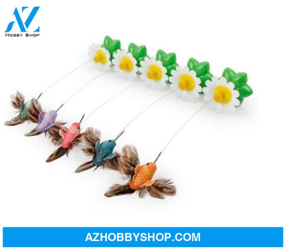 Electric Automatic Rotating Flower Pet Products Green / Bird
