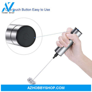 Electric Coffee Blender Milk Frother Handheld Whisk Kitchen Tools Silver