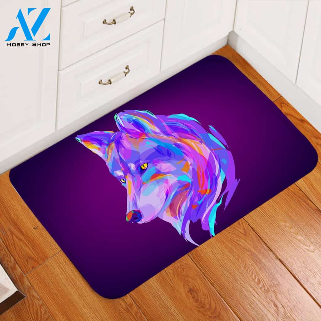 Electric Color Wolf Door Mat