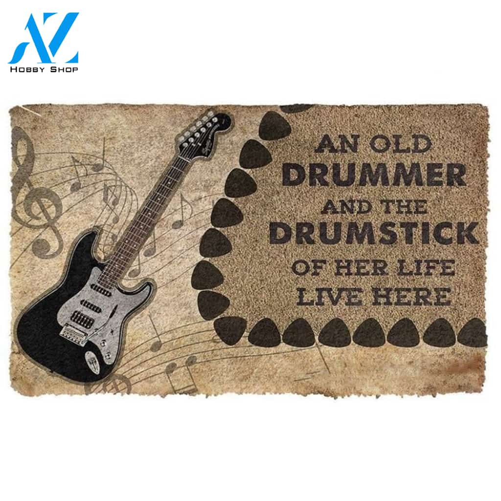 Electric Guitars An Old Guitarist Doormat Funny Welcome Mat Housewarming Gift Home Decor Funny Doormat Gift for Friend