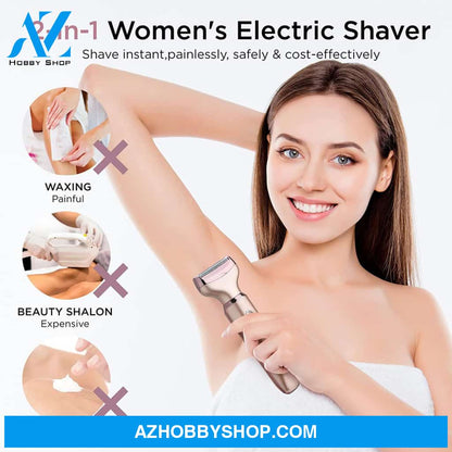 Electric Razor For Women - Painless 2 In 1 Shaver Hair Remover