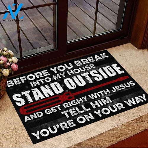 Electrician Before You Break Into My House Funny Indoor And Outdoor Doormat Warm House Gift Welcome Mat Gift For Electrician