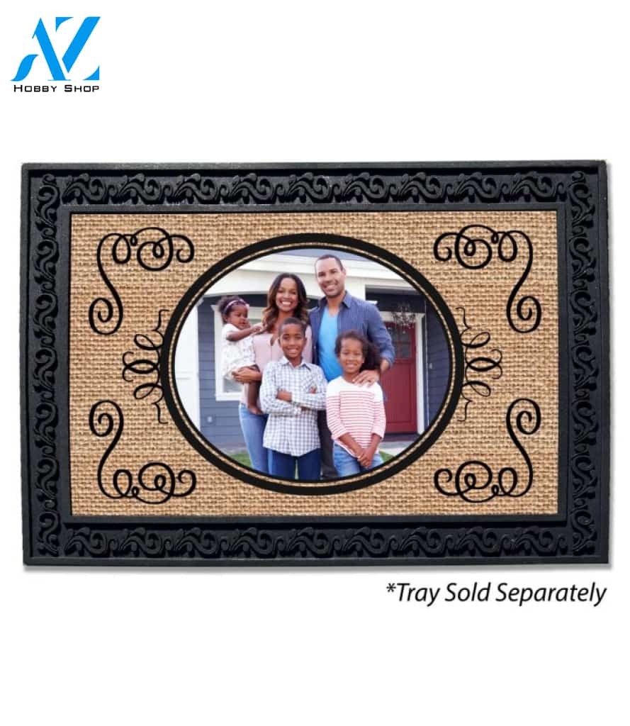 Elegant Burlap Photo Doormat - 18" x 30"
