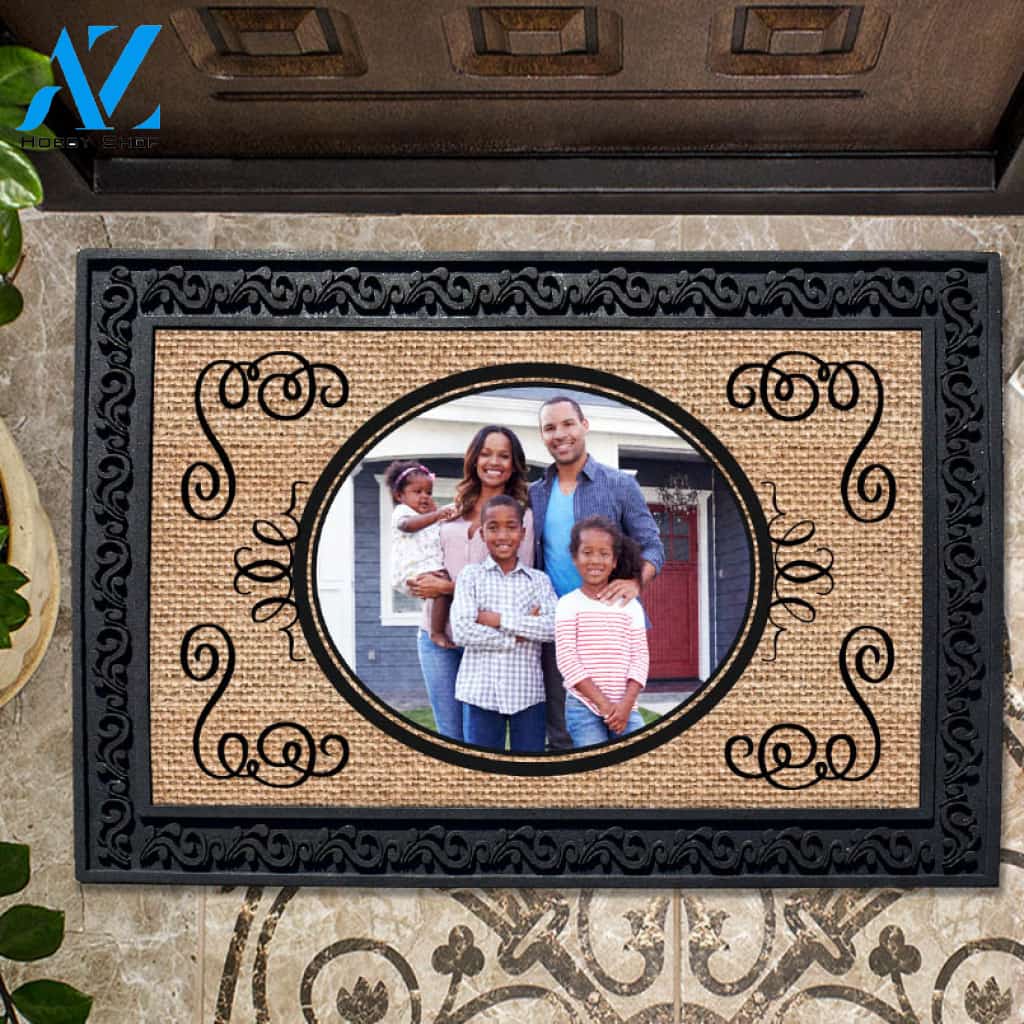 Elegant Burlap Photo Doormat - 18" x 30"