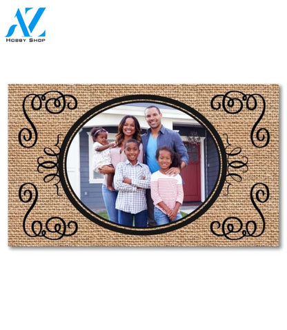 Elegant Burlap Photo Doormat - 18" x 30"