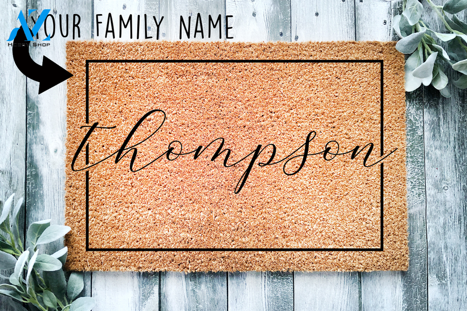 Elegant Family Name Custom Doormat | Welcome Mat | House Warming Gift