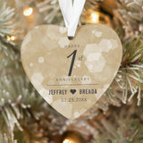 Elegant 1St Paper Wedding Anniversary Celebration Ornament