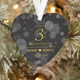 Elegant 3Rd Leather Wedding Anniversary Ornament